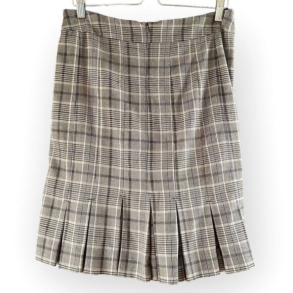 90’s Ninety Box Pleaded Plaid Knee Length Skirt 8 - Picture 1 of 10